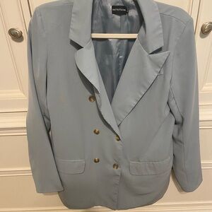 PrettyLittleThing Blue Structured Blazer Tailored Suit Jacket